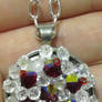 red and white crystal pendant