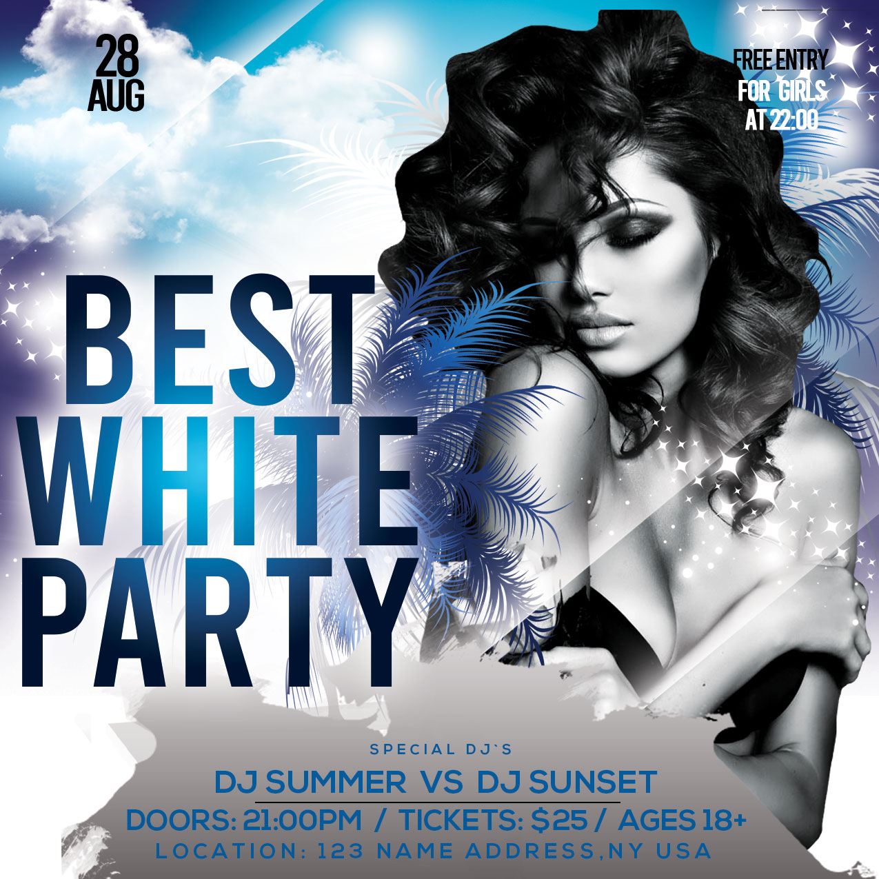 Best White Party Free PSD Flyer Template by StudioFlyers on DeviantArt Throughout All White Party Flyer Template Free