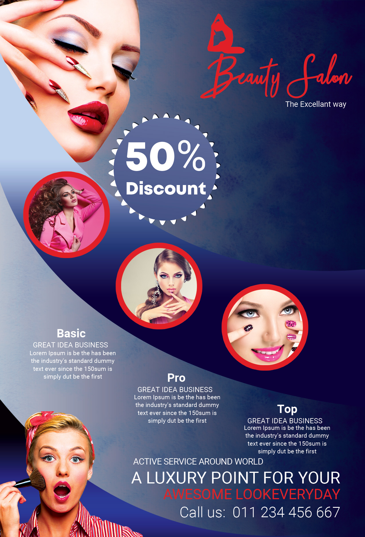 MakeUp Beauty Salon Free PSD Flyer Template by StudioFlyers on Throughout Makeup Artist Flyer Template Free