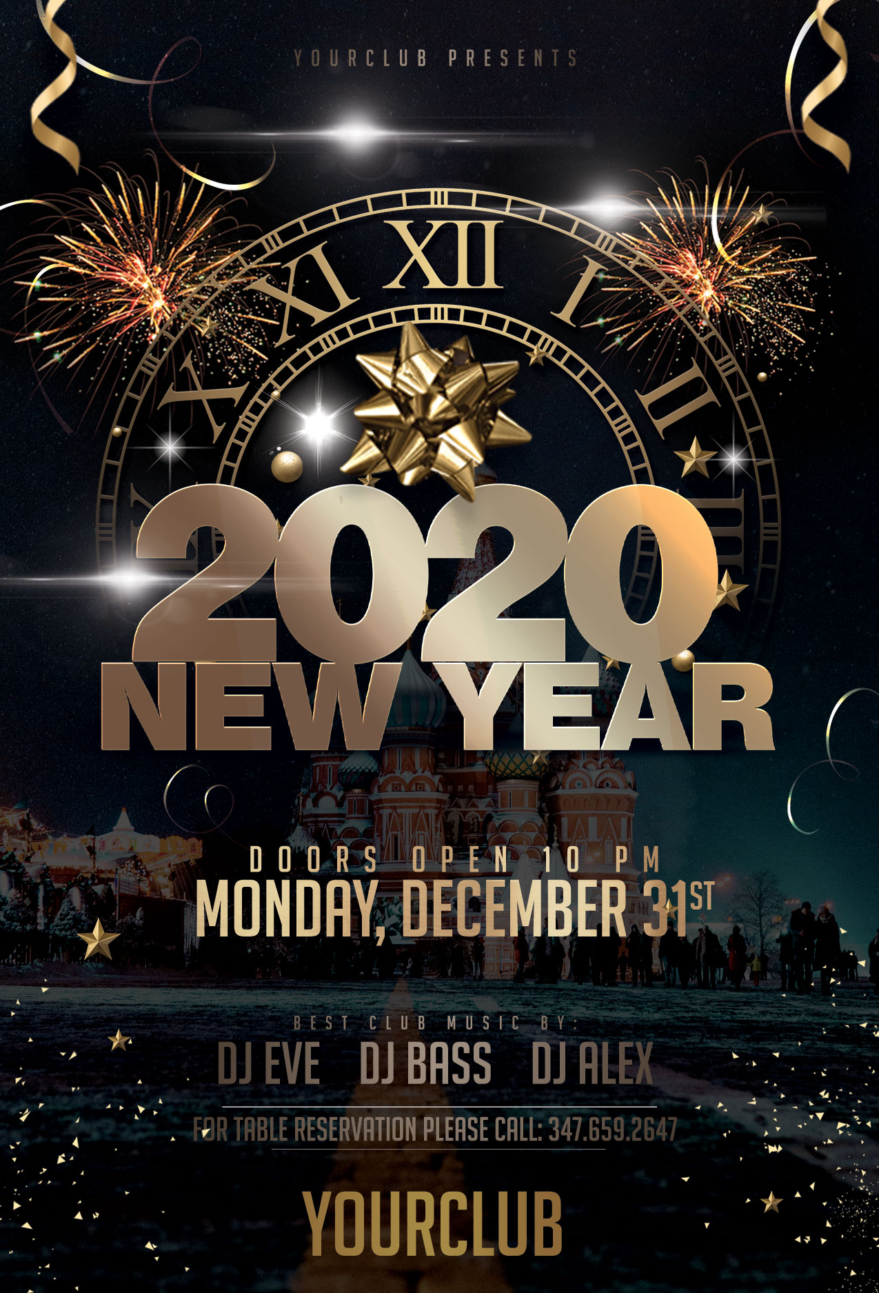 New Year Eve 23 Free PSD Flyer Template by StudioFlyers on Within New Years Eve Flyer Template