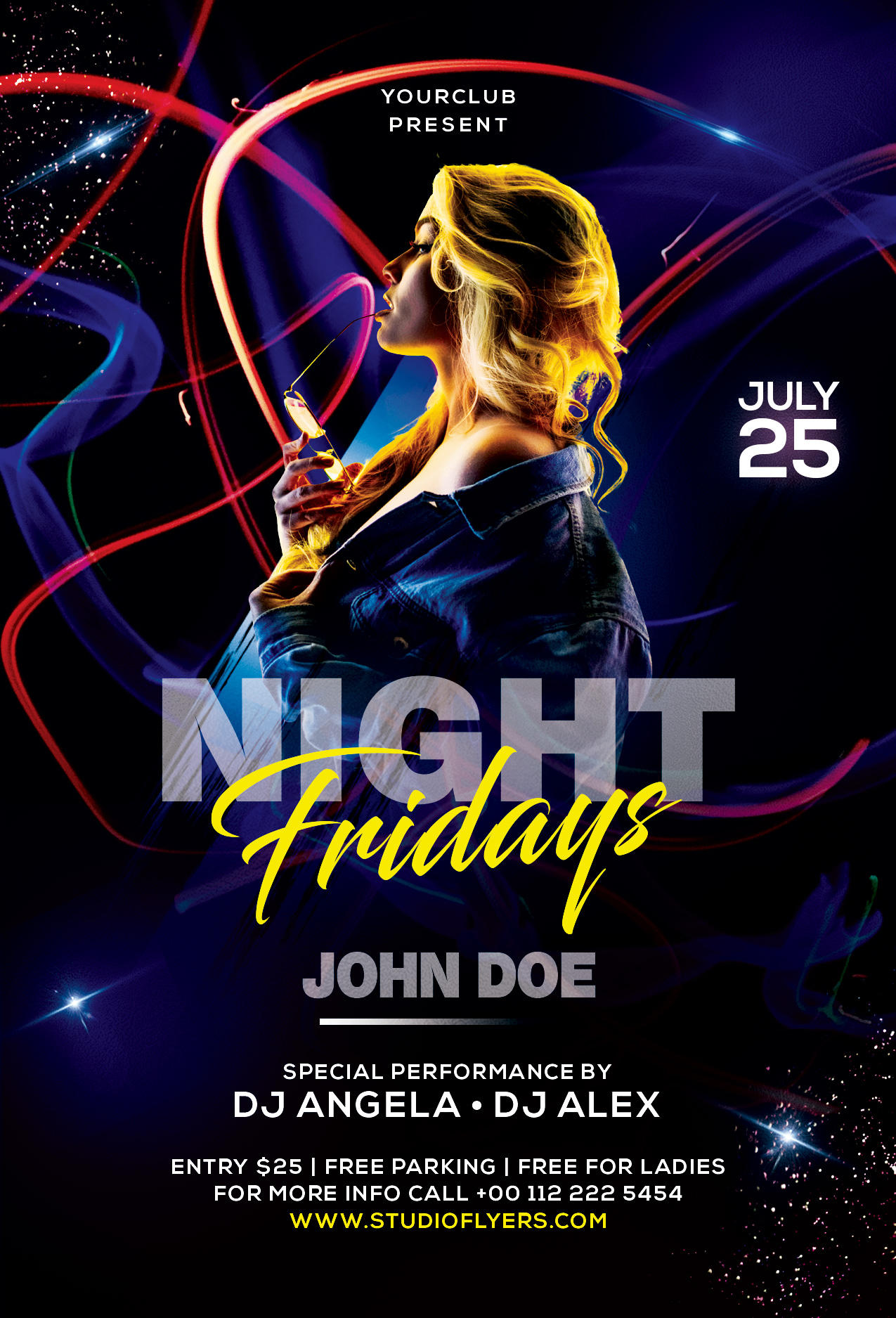 Club Dj Night Free PSD Flyer Template by StudioFlyers on DeviantArt