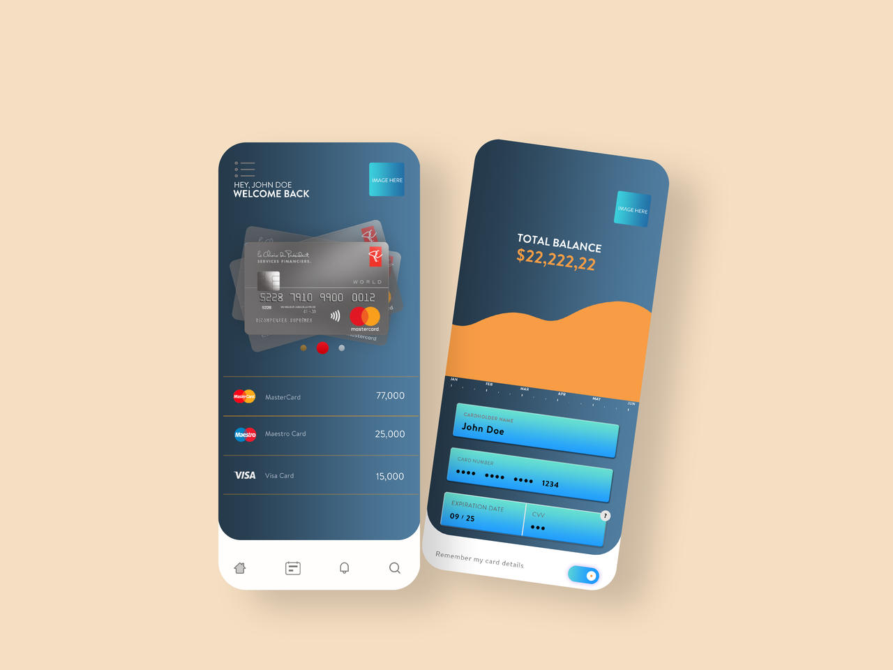 Mobile Wallet App UI Design Free PSD Template by StudioFlyers on DeviantArt