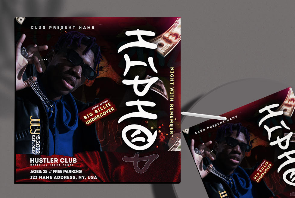 Hip Hop Event Free Instagram Banner PSD Template by StudioFlyers on ...