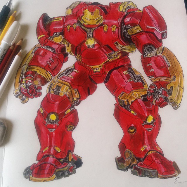 Hulkbuster my first color drawing by EmanHowell on DeviantArt