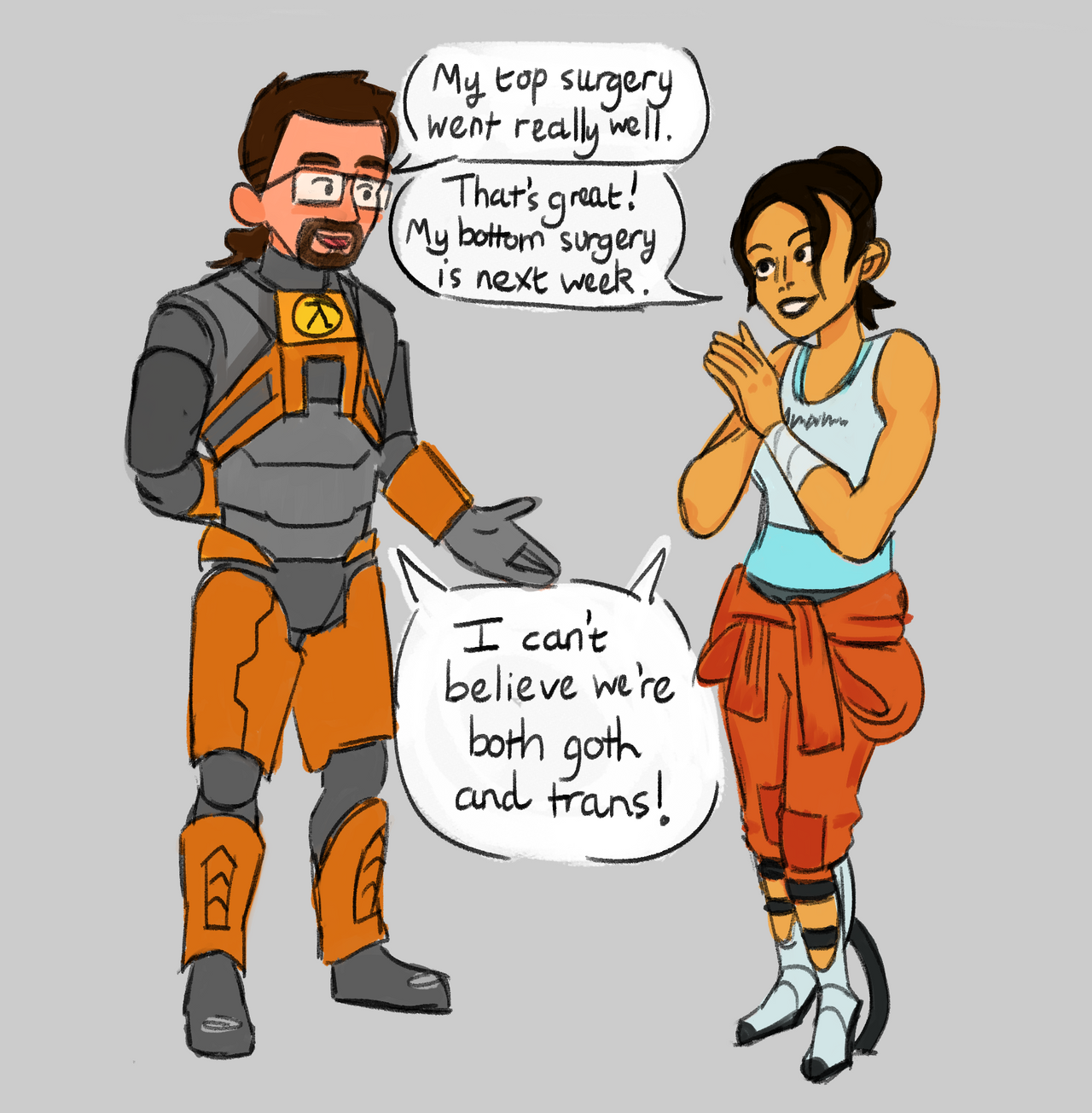 Gordon and Chell by IoLimmer on DeviantArt