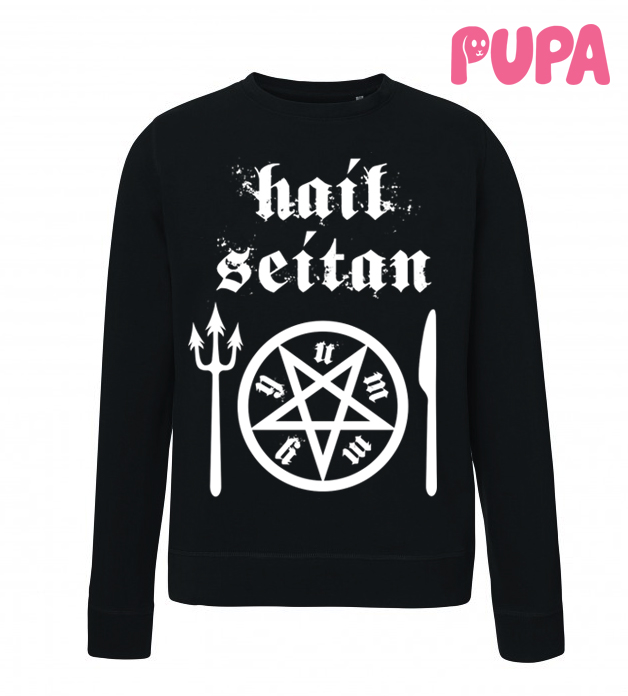 Hail Seitan sweatshirt - Organic fairwear by Pupaveg