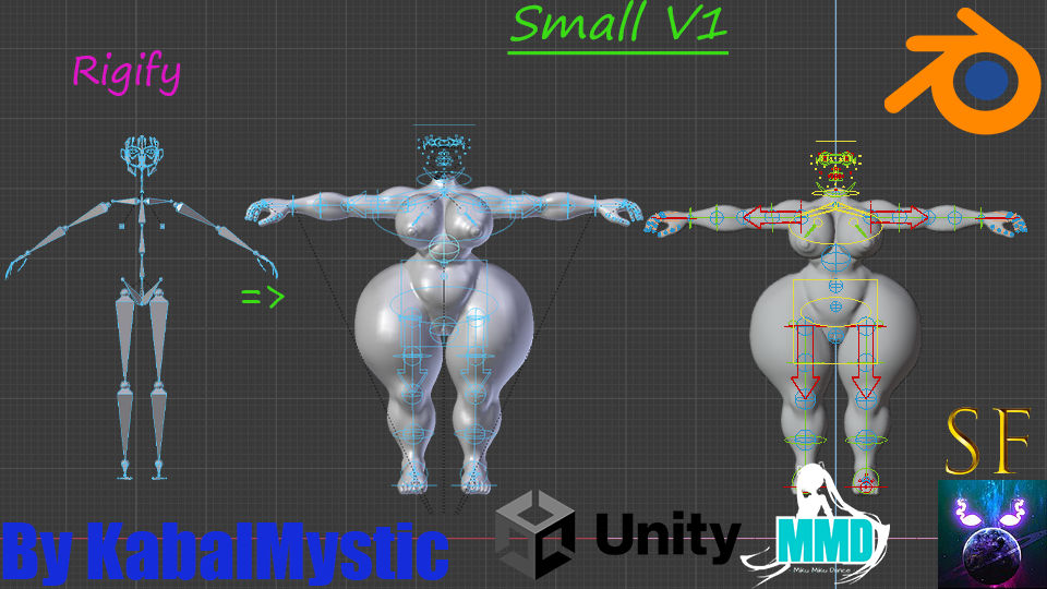 Skinify Rig Blender Rigify Small to Blender File Now Download By SF by SkibidiFace3D on ...