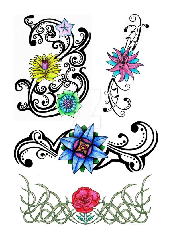 Tribal Floral Tattoo Designs by thehoundofulster on DeviantArt