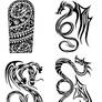 Tribal Dragons tattoo designs