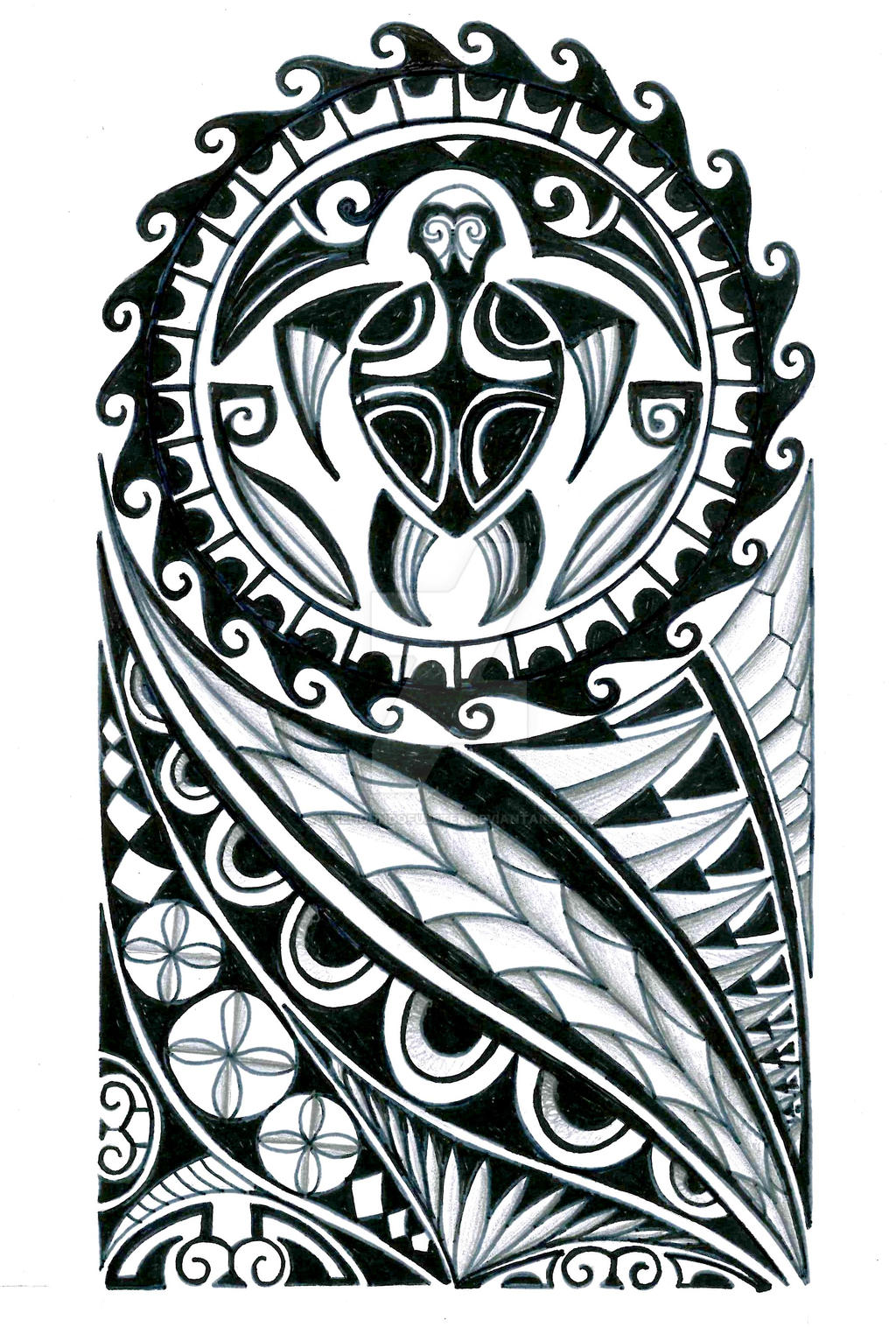 Polynesian half sleeve tattoo design by thehoundofulster on DeviantArt