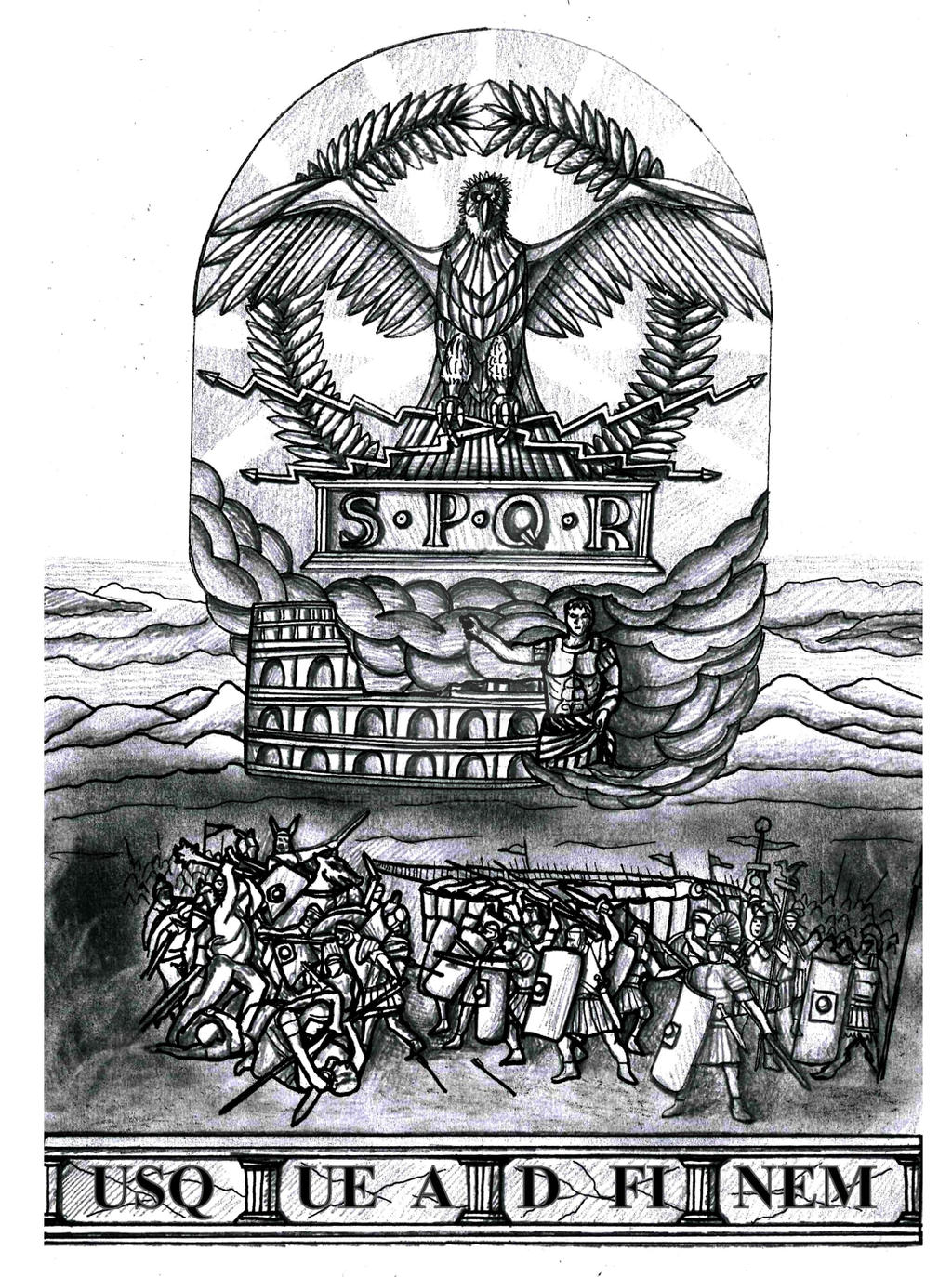 SPQR Roman Empire half sleeve tattoo by thehoundofulster on DeviantArt