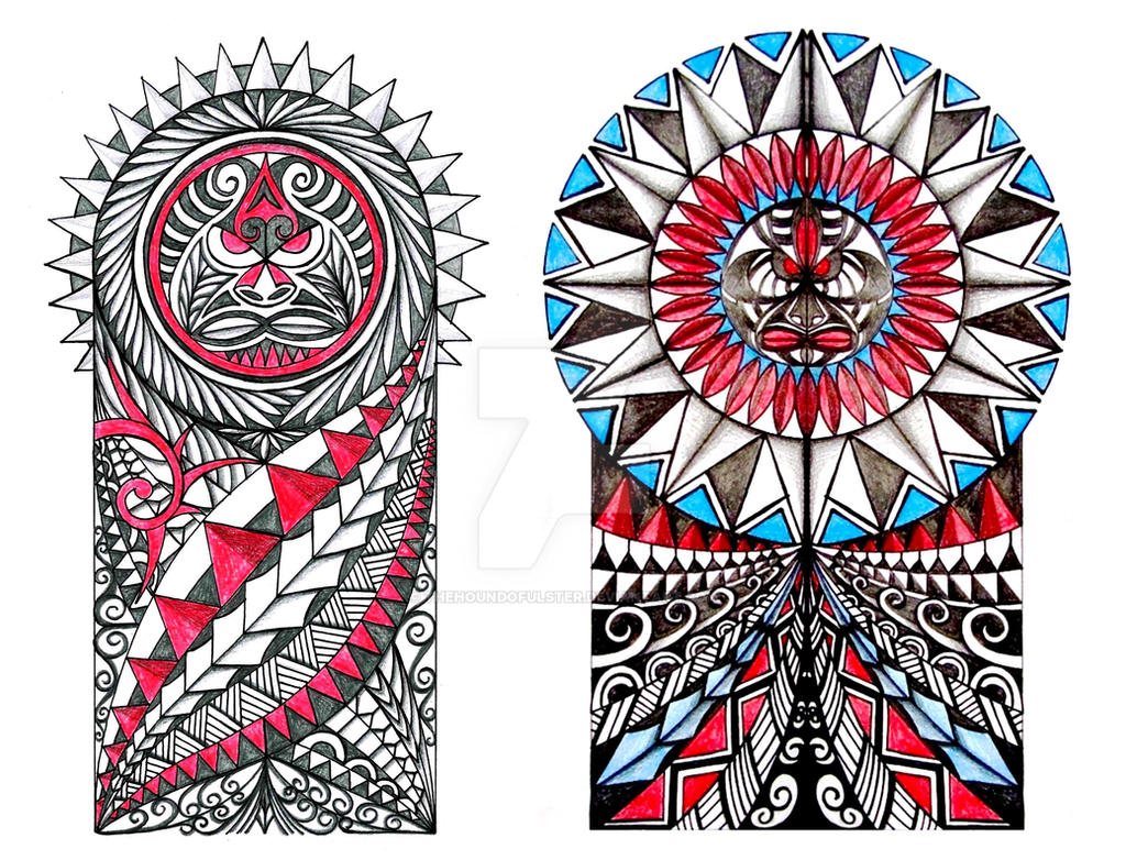 Polynesian Tribal Tatoos With Colors By Thehoundofulster On DeviantArt polynesian-tribal-tatoos-with-colors-by-thehoundofulster-on-deviantart