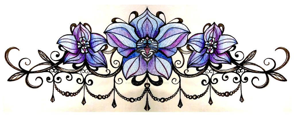 Orchid Underboob Tattoo for women by thehoundofulster on DeviantArt