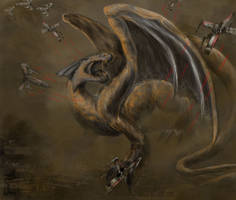 X-Wings Fighting Dragon....