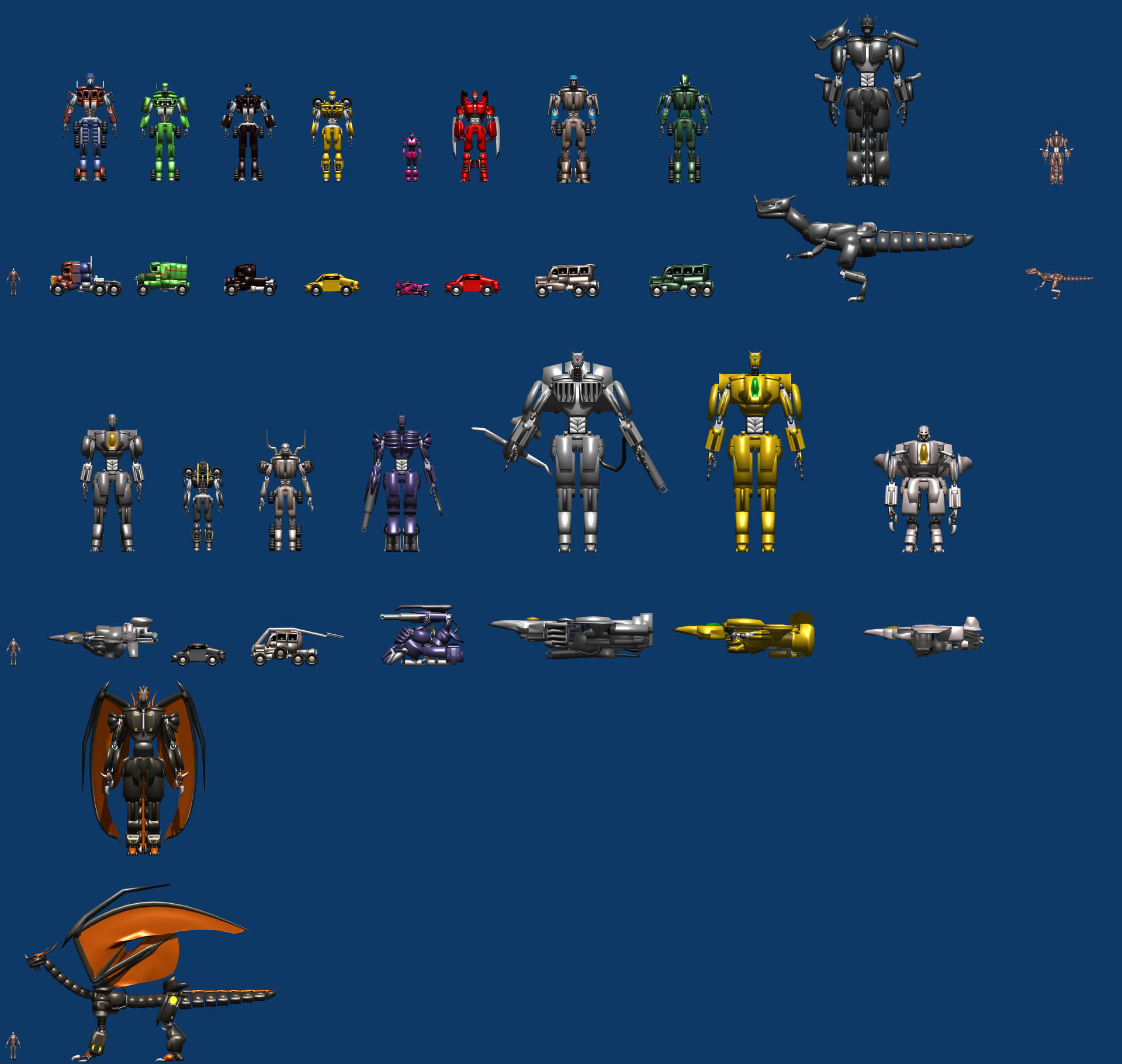 Ultimate Multiform Mechs Characters Size Chart by jr-05849 on DeviantArt
