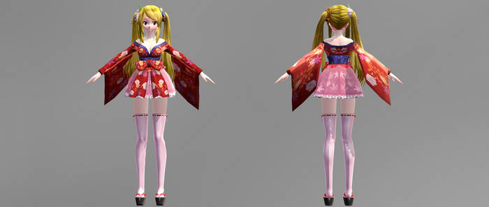 (MMD) Fairy Tail- Lucy Kimono NO DL