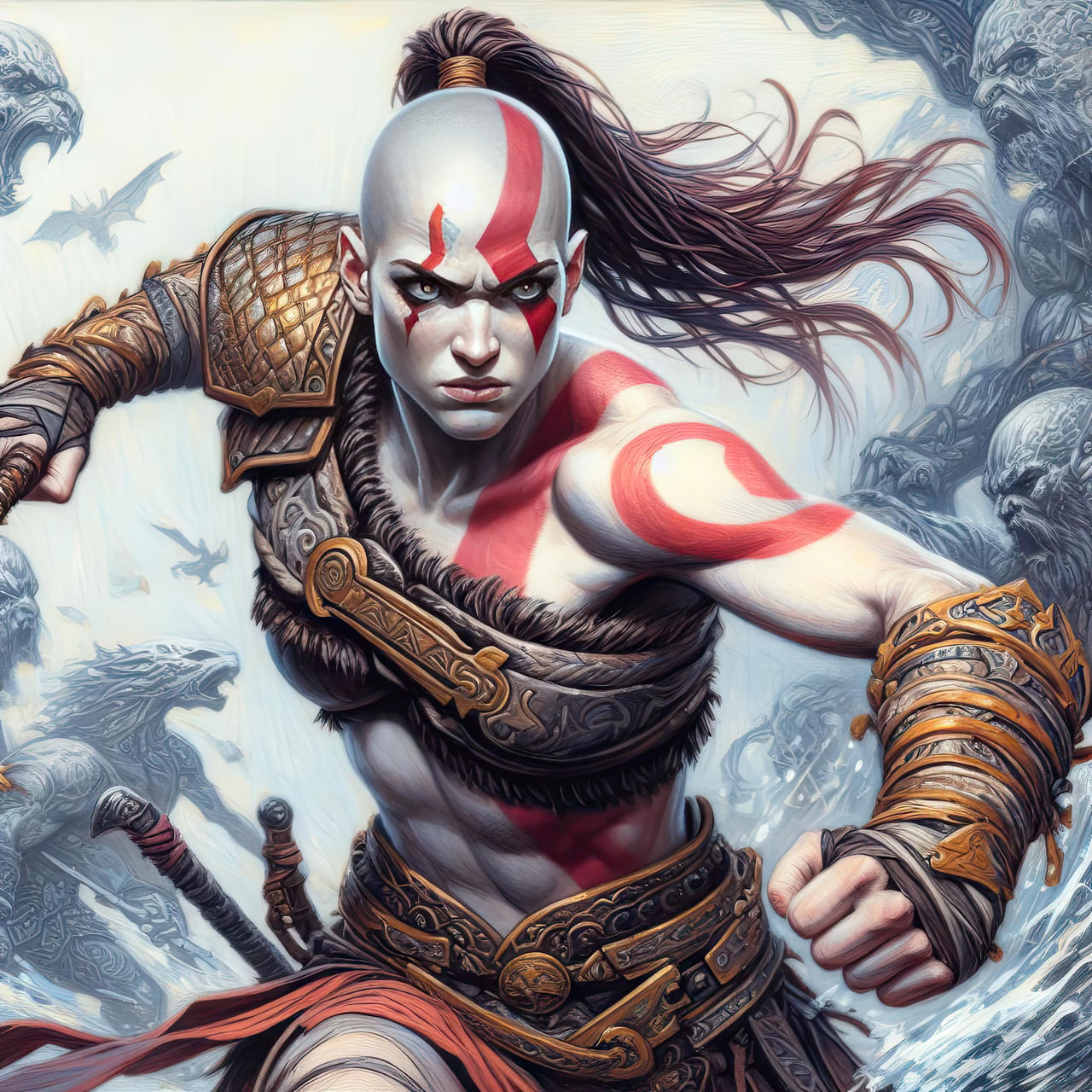 Female Kratos by iamrudja on DeviantArt