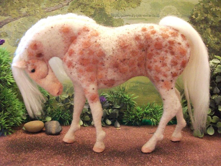 OOAK felt fabric model Appaloosa horse 'Parker'