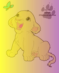 Lion Cub Colored Lineart