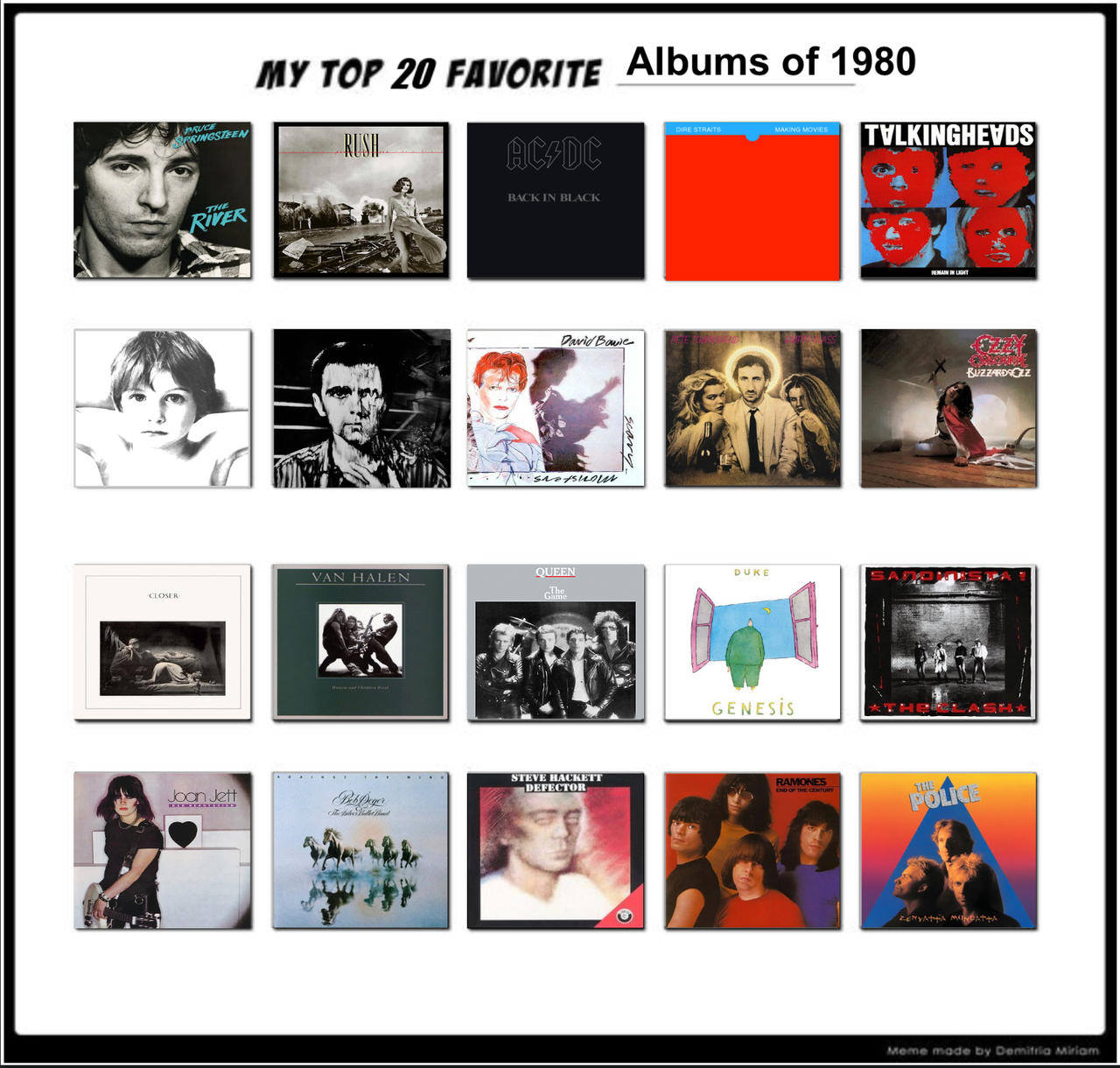 Top 20 Albums of 1980 by Matthiamore on DeviantArt