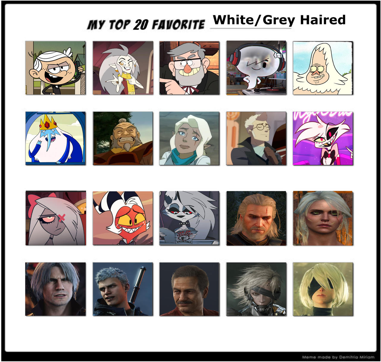 20 Favorite White/Grey Haired Characters by Matthiamore on DeviantArt