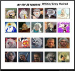 20 Favorite White/Grey Haired Characters by Matthiamore