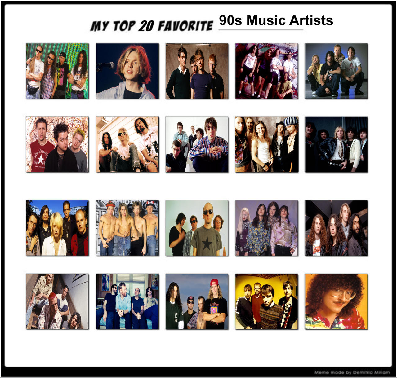 My 20 Favorite Music Artists of the 90s by Matthiamore on DeviantArt