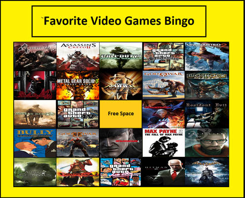 Favorite 2000s Video Game Bingo