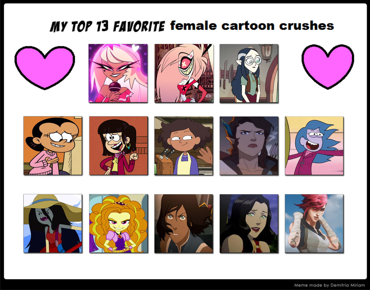 My 13 Female Cartoon Crushes by Matthiamore on DeviantArt