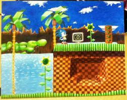 Green Hill Zone Oil Painting