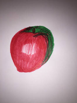 Marker drawn apple