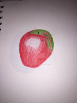 Pencil colored apple