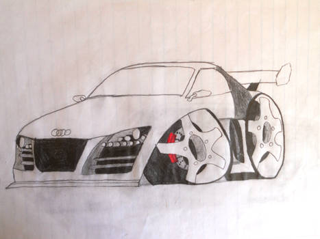 Audi R8 cartoon drawing