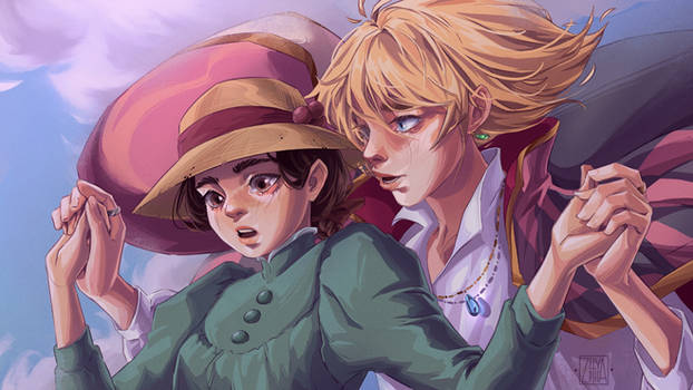 Howl's Moving Castle key scene fanart