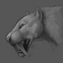 Smilodon Greyscale Portrait Doodle