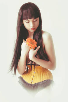 Girl, Corset, Flower 02