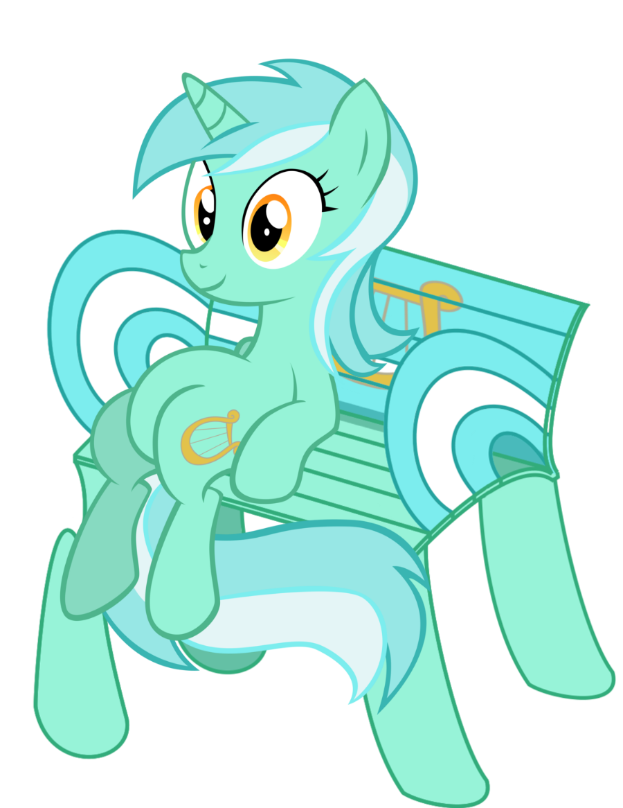 Lyra Sitting on a Lyra Bench