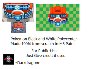 Black white Pokecenter tile