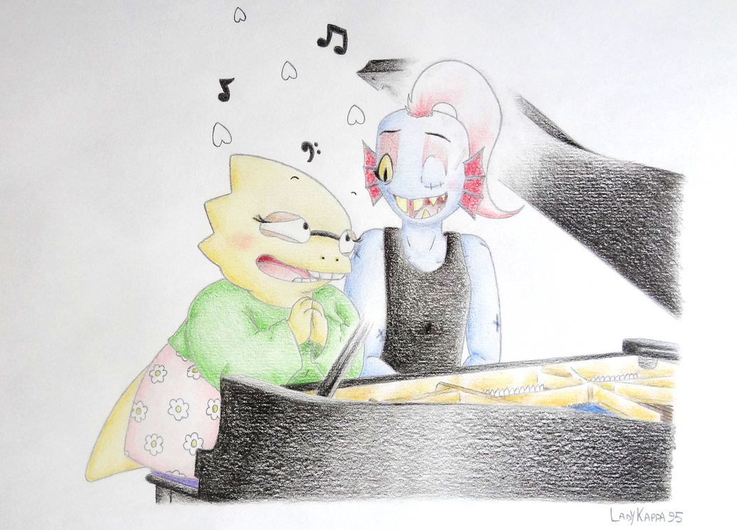 Alphys x Undyne - May art by Lady-Kappa on DeviantArt