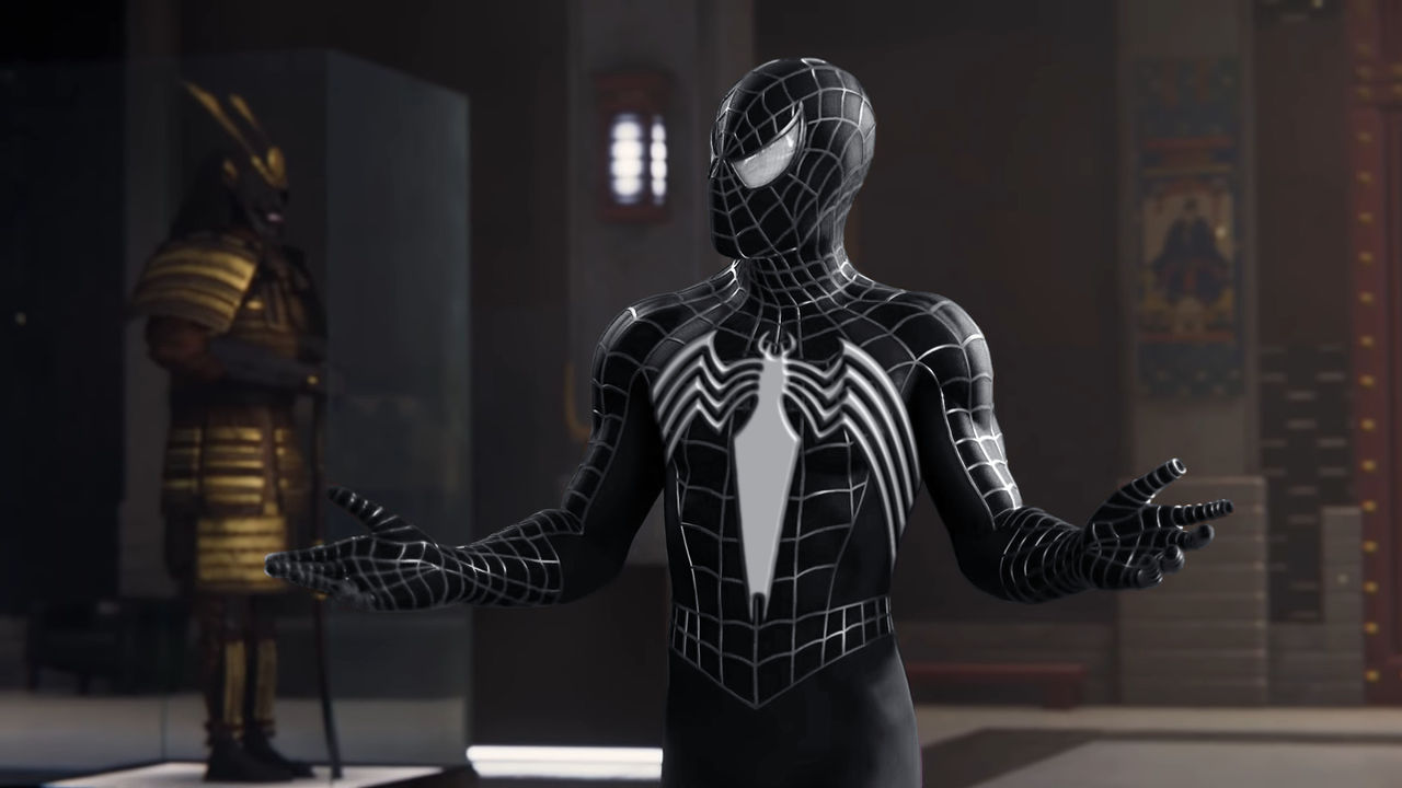 Скибиди человек паук. Черный костюм Сэма Рэйми. Чёрный костюм человека паука Сэма Рэйми. Человек паук симбиот Сэм Рэйми. Человек паук 2 костюм Сэм Рэйми.