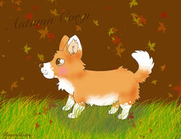 Autumn corgi