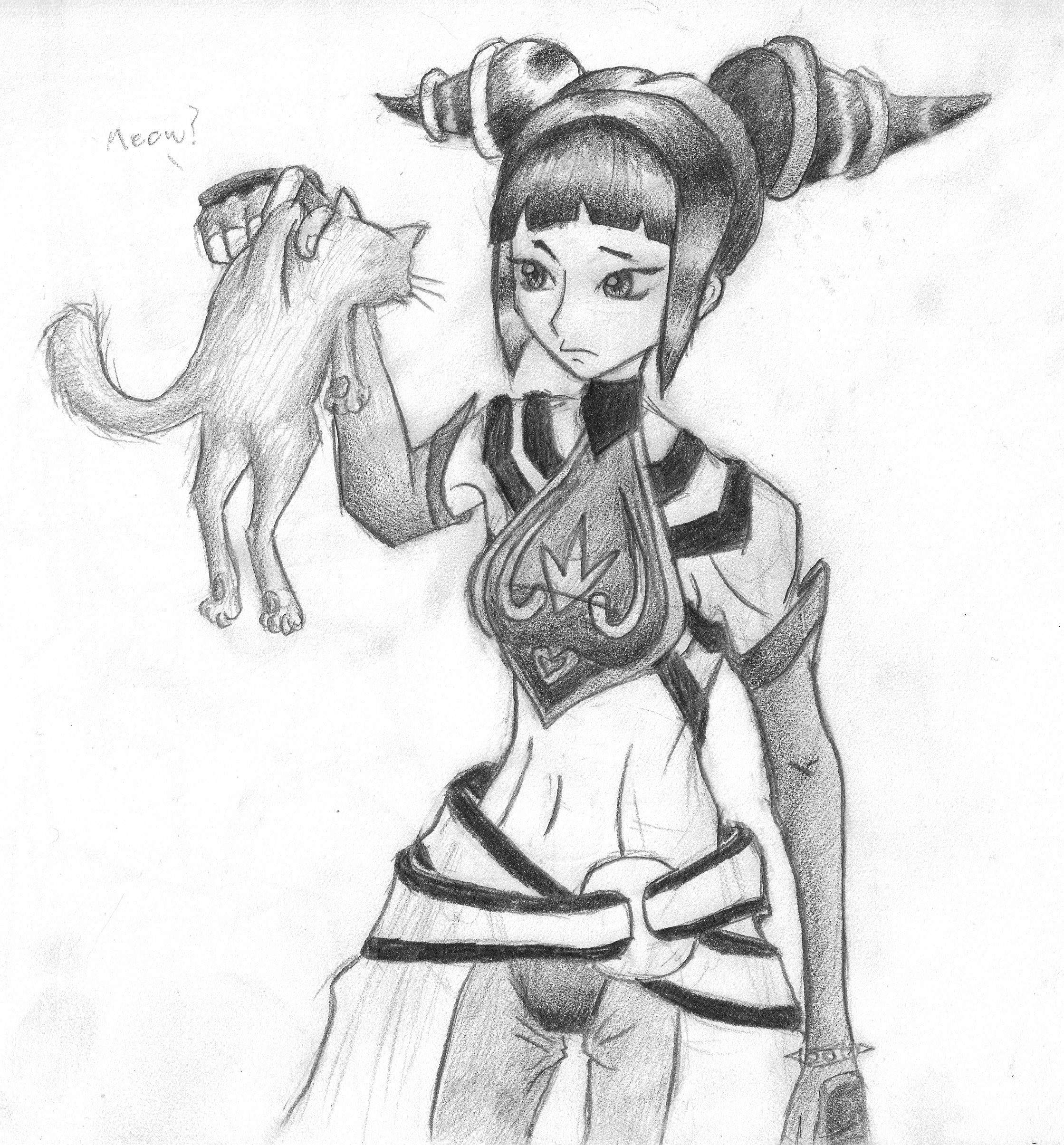 Juri Han and a cat