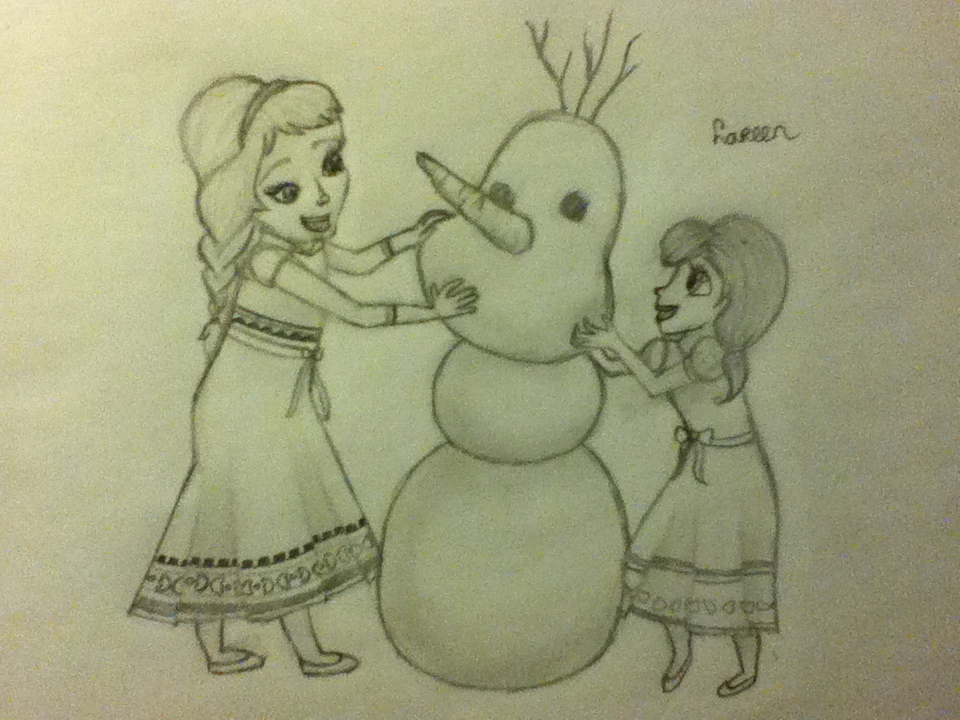 Anna and Elsa building Olaf by LareenCookie on DeviantArt