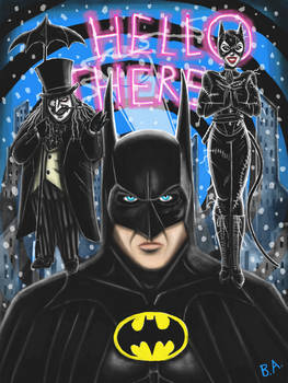 Batman Returns Catwoman and Penguin art