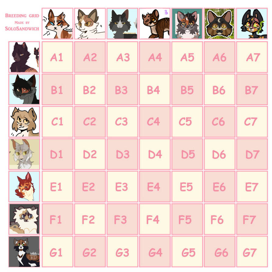 WC OCs Grid Chart (OPEN) by AsrielPD on DeviantArt