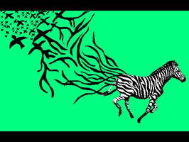 zebra wallpaper blue-green