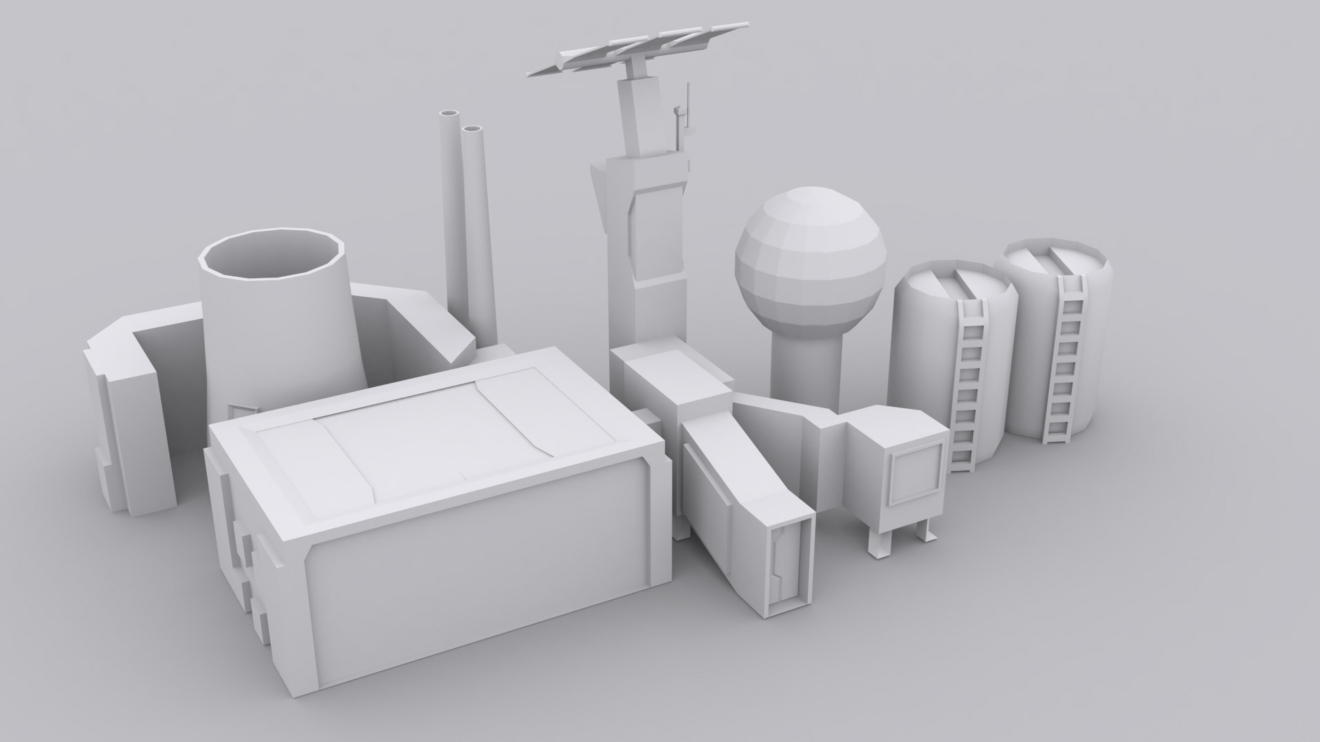 Moonbase clay render