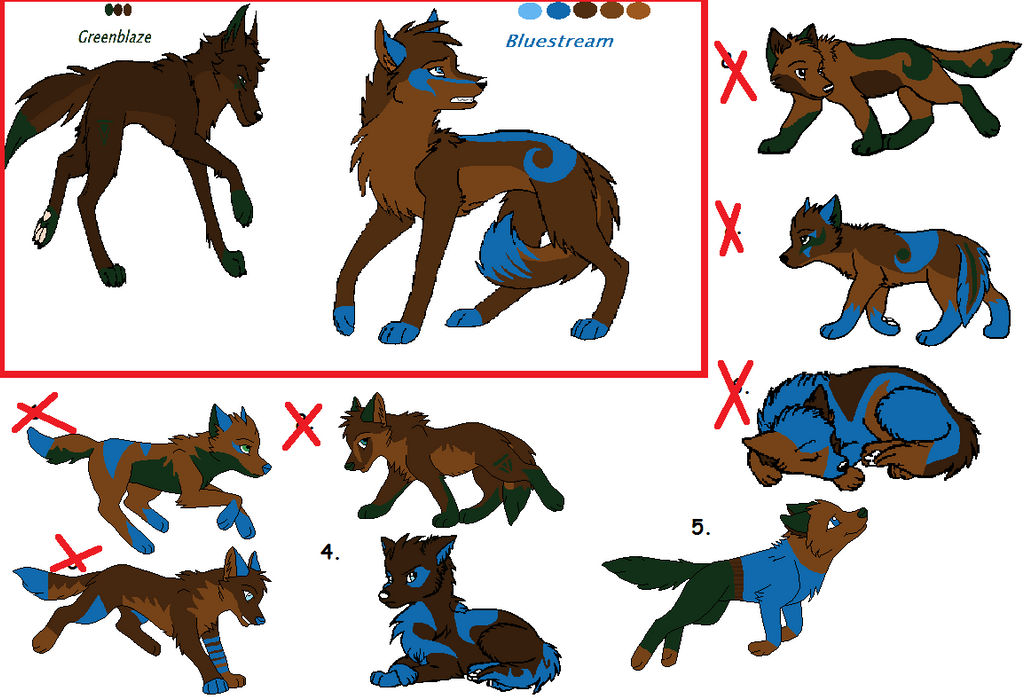 Bluestream and Greenblaze Puppy Adoptables OPEN