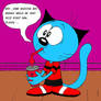Nelson drinking a soda and asking for badges! :D