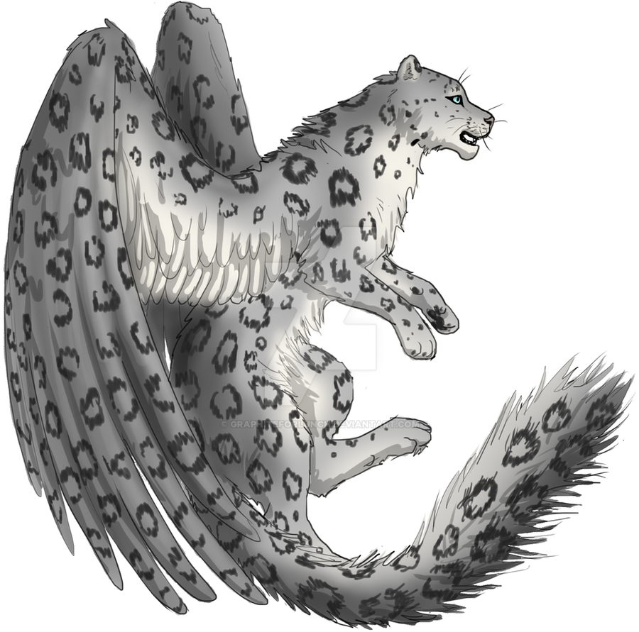Winged Leopard Vector Adoptable Winged Snow Leopard by graphiteforlunch on DeviantArt
